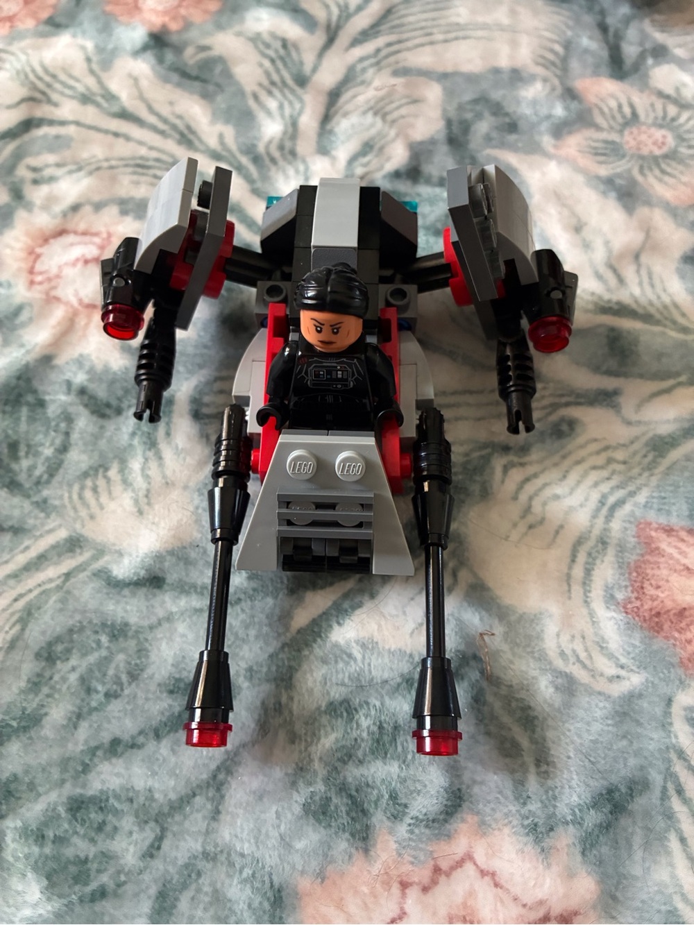 Lego Black Gray Starfighter with Red Highlights